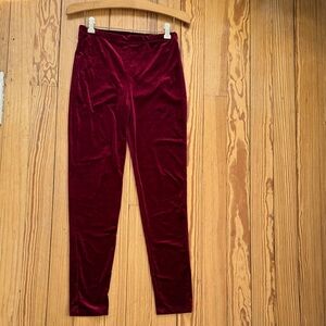NARSHA Velvet Leggings in Deep Burgundy Red - Medium - Like New